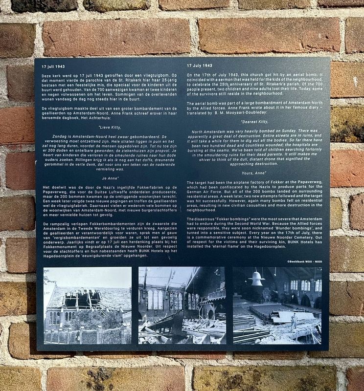 17 July 1943 Fokker Bombings Marker. Click for full size. 17 July 1943 Fokker Bombings Marker image. Click for full size.