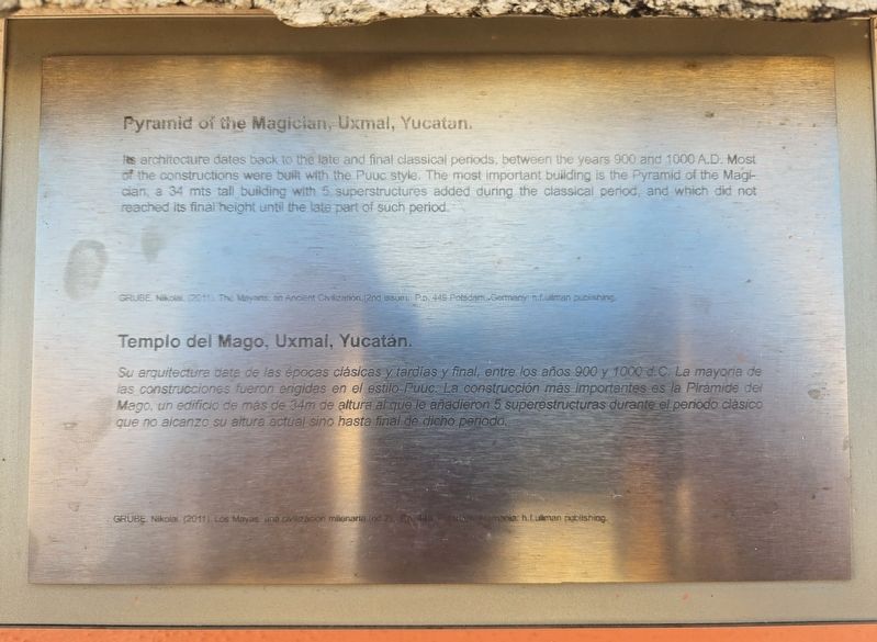 Pyramid of the Magician, Uxmal, Yucatan. / Templo del Mago, Uxmal, Yucat�n. Marker image. Click for full size.