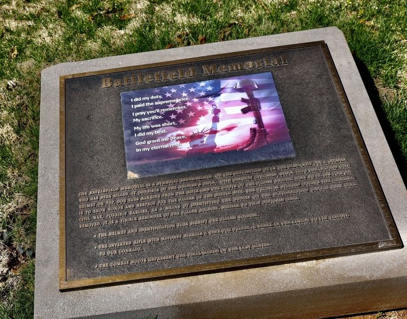 The Battlefield Memorial Marker. Click for full size. The Battlefield Memorial Marker image. Click for full size.
