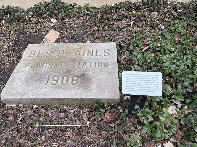 Des Plaines Pumping Station Cornerstone image. Click for full size.