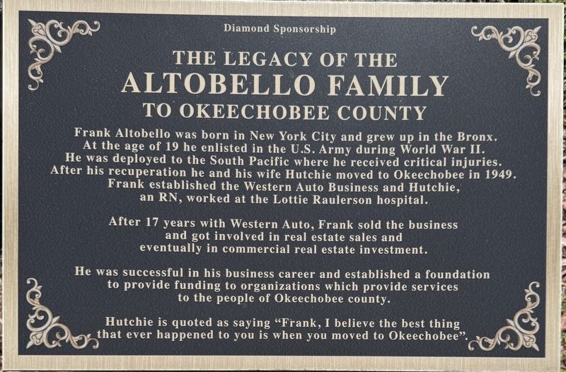 Altobello Family Marker image. Click for full size.