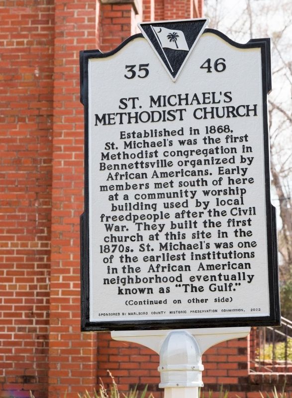 St. Michael�s Methodist Church Marker, Side One image. Click for full size.