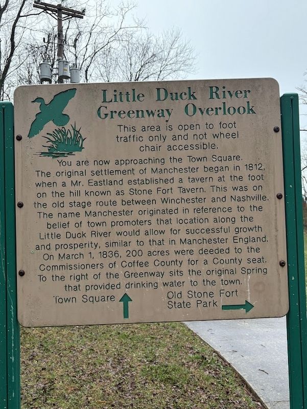 Little Duck River Greenway Overlook Marker. Click for full size. Little Duck River Greenway Overlook Marker image. Click for full size.