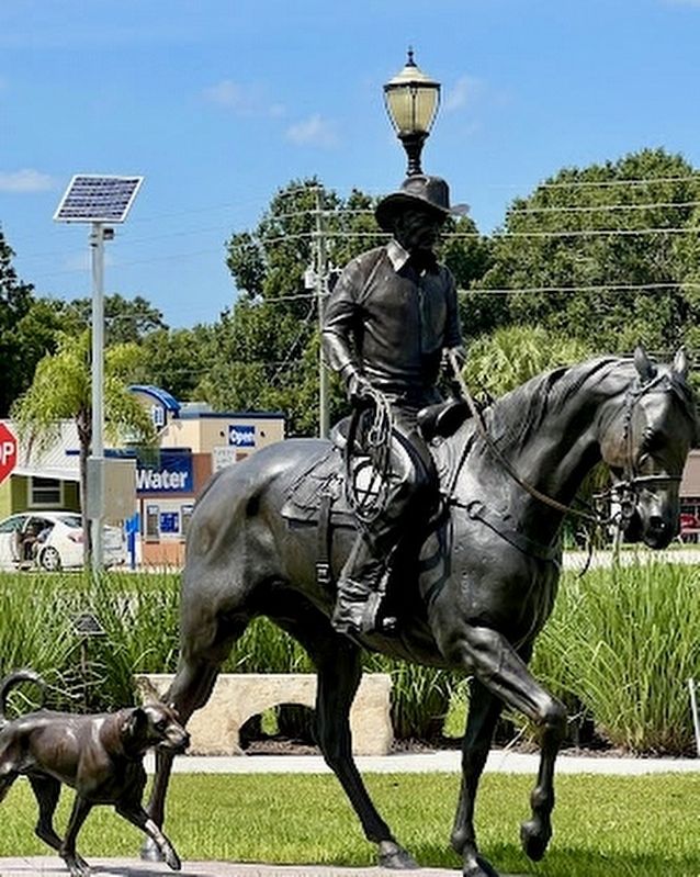 Cowboy and His Cow Dog Statues image. Click for full size.