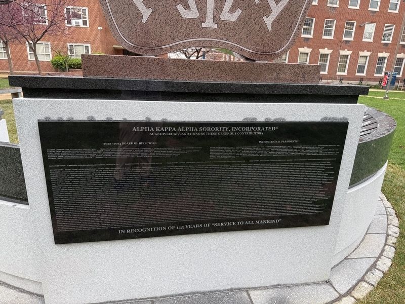 Alpha Kappa Alpha Sorority, Incorporated Marker [Donor panel on the reverse] image. Click for full size.