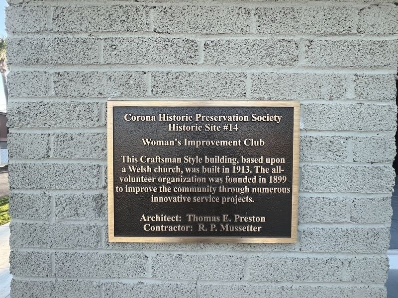 Woman's Improvement Club Marker image. Click for full size.