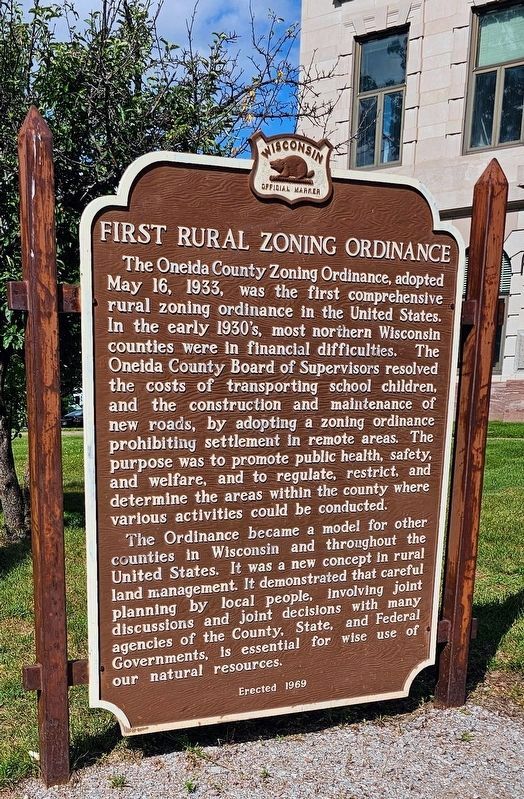 First Rural Zoning Ordinance Marker. Click for full size. First Rural Zoning Ordinance Marker image. Click for full size.