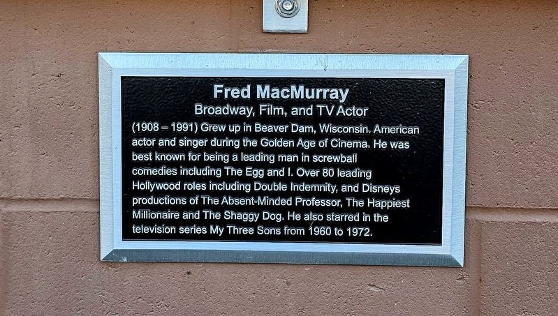 Fred MacMurray Marker. Click for full size. Fred MacMurray Marker image. Click for full size.