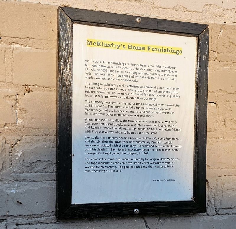 McKinstry's Home Furnishings Marker. Click for full size. McKinstry's Home Furnishings Marker image. Click for full size.