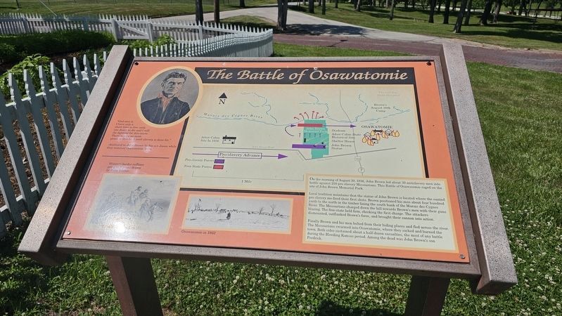 Battle of Osawatomie Marker. Click for full size. Battle of Osawatomie Marker image. Click for full size.