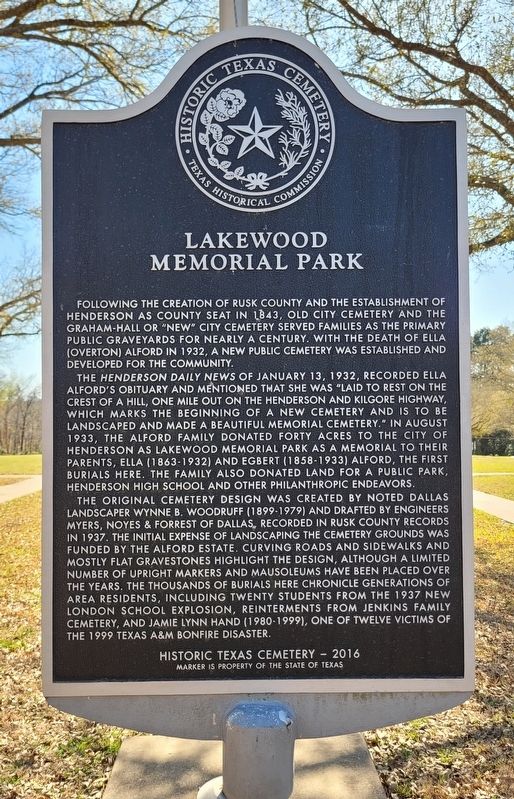 Lakewood Memorial Park Marker. Click for full size. Lakewood Memorial Park Marker image. Click for full size.