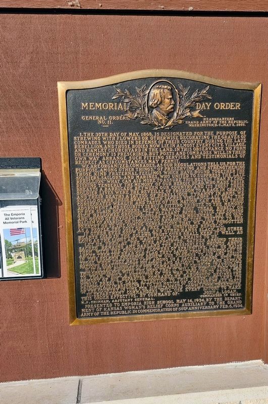 Memorial Day Order. Click for full size. Memorial Day Order image. Click for full size.