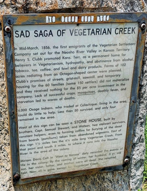 Sad Saga of Vegetarian Creek Marker image. Click for full size.