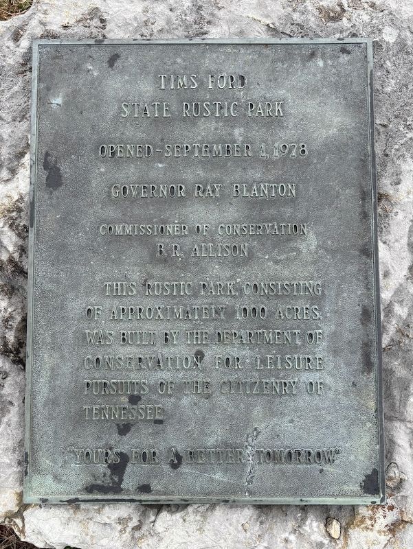 Tims Ford State Rustic Park Marker image. Click for full size.