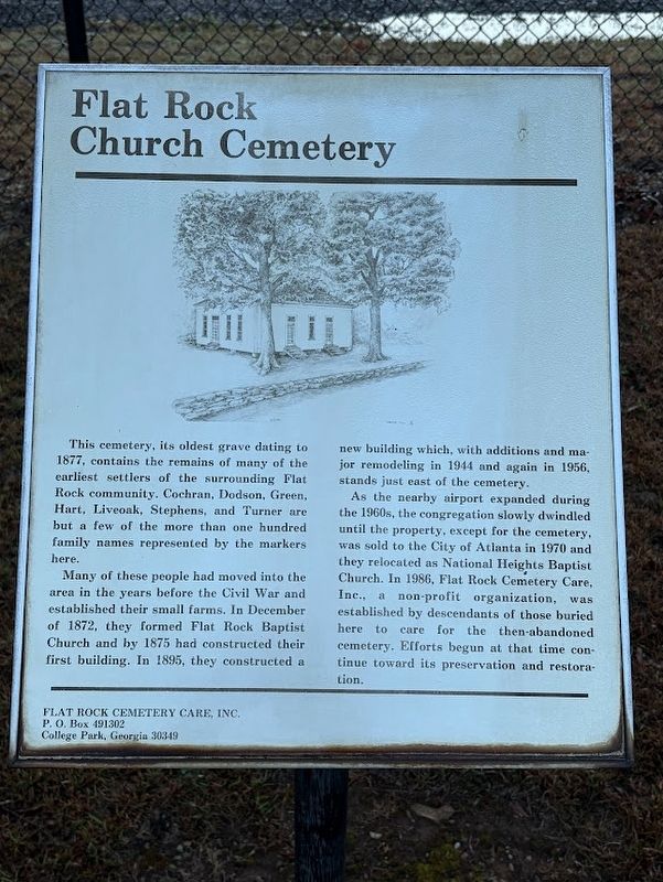 Flat Rock Church Cemetery Marker image. Click for full size.