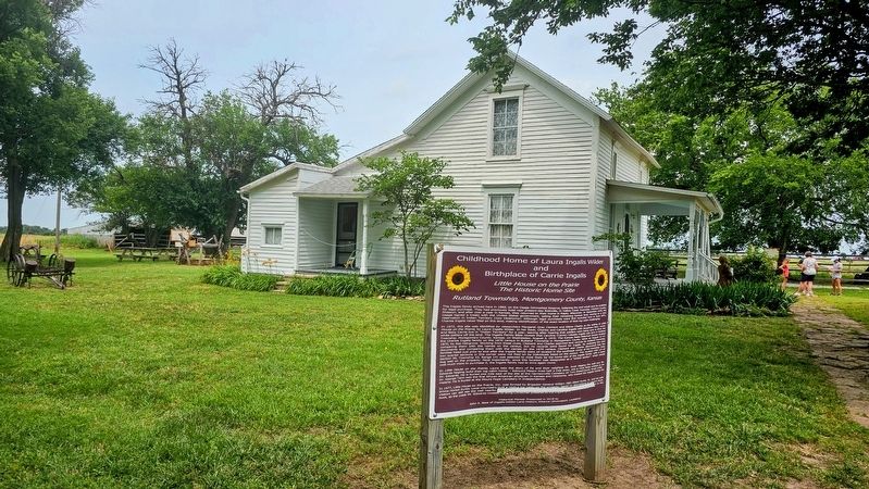 Childhood Home of Laura Ingalls Wilder and Birthplace of Carrie Ingalls Marker image. Click for full size.