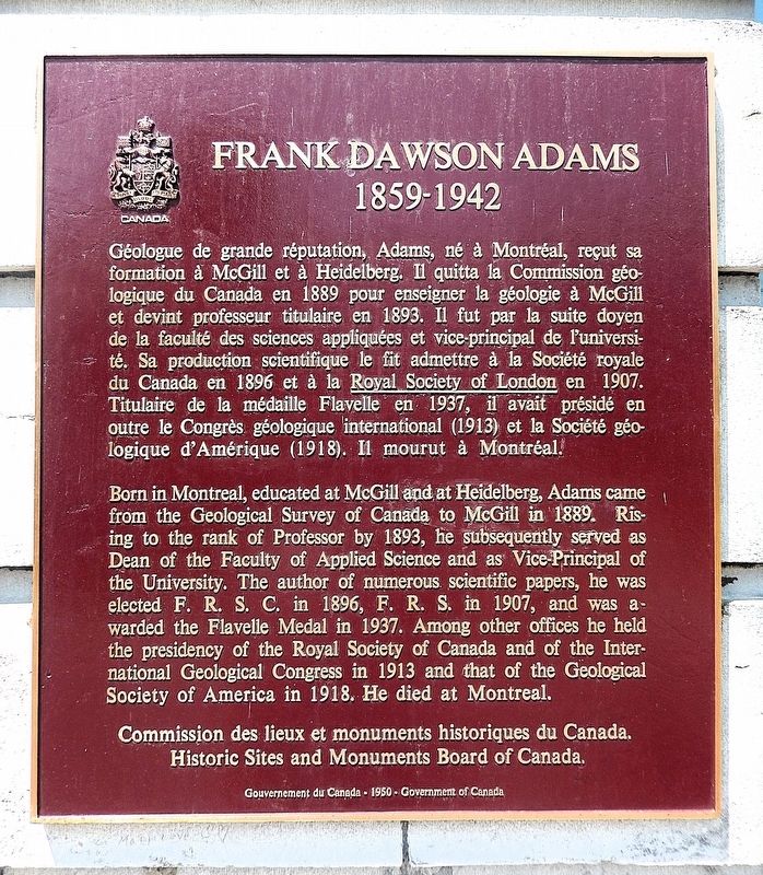 Frank Dawson Adams Marker image. Click for full size.