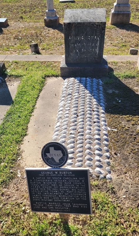 George W. Burton Marker and Gravestone image. Click for full size.