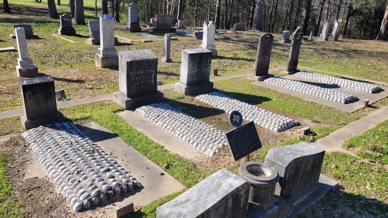George W. Burton Marker with Burton family graves image. Click for full size.