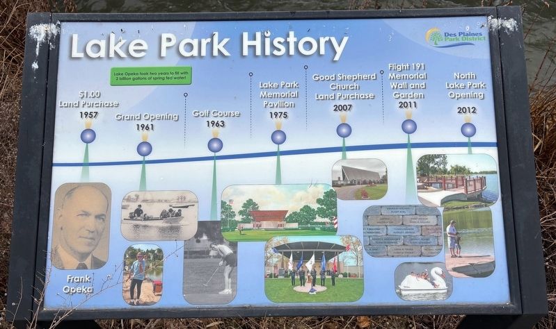 Lake Park History Marker image. Click for full size.