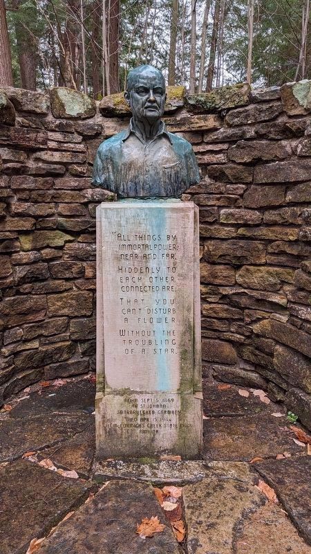 Richard Lieber bust and plinth, Colonel Lieber Memorial image. Click for full size.