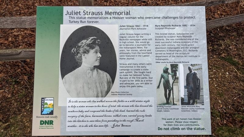 Juliet Strauss Memorial Marker image. Click for full size.