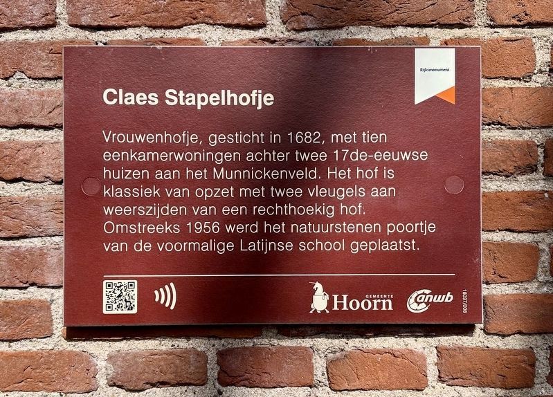 Claes Stapel Almshouse Marker image. Click for full size.