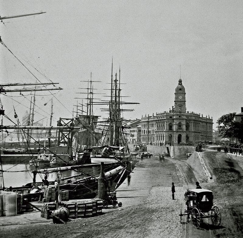 Marker detail: Montreal Harbour near Custom House, about 1871. Click for full size. Marker detail: Montreal Harbour near Custom House, about 1871 image. Click for full size.