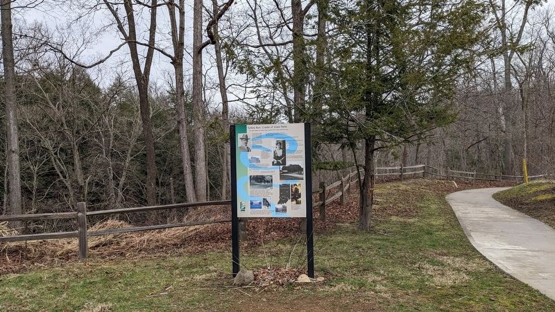 Wide angle view of the Turkey Run: Cradle of State Parks Marker image. Click for full size.