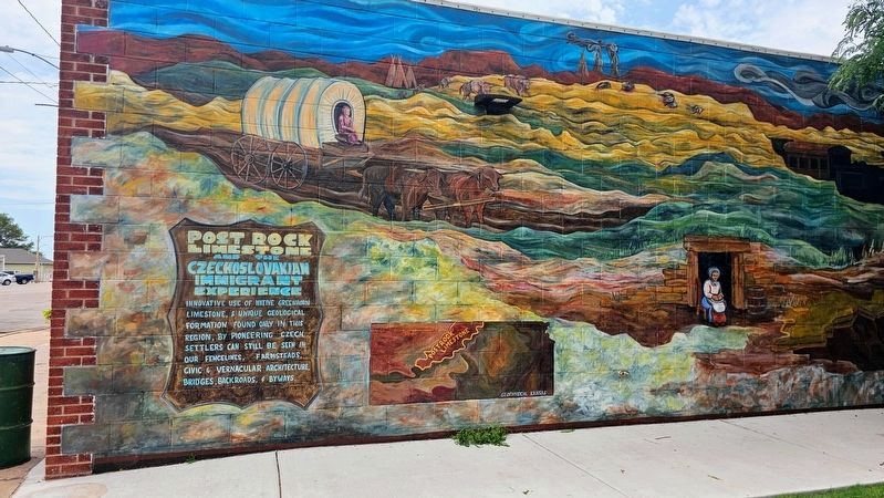 Post Rock Limestone and the Czechoslovakian Immigrant Experience Mural. Click for full size. Post Rock Limestone and the Czechoslovakian Immigrant Experience Mural image. Click for full size.