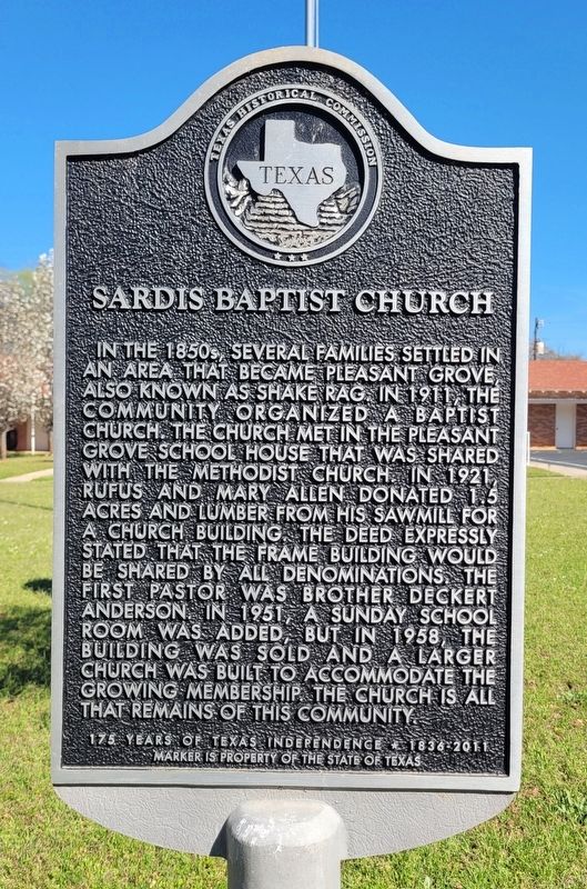 Sardis Baptist Church Marker. Click for full size. Sardis Baptist Church Marker image. Click for full size.