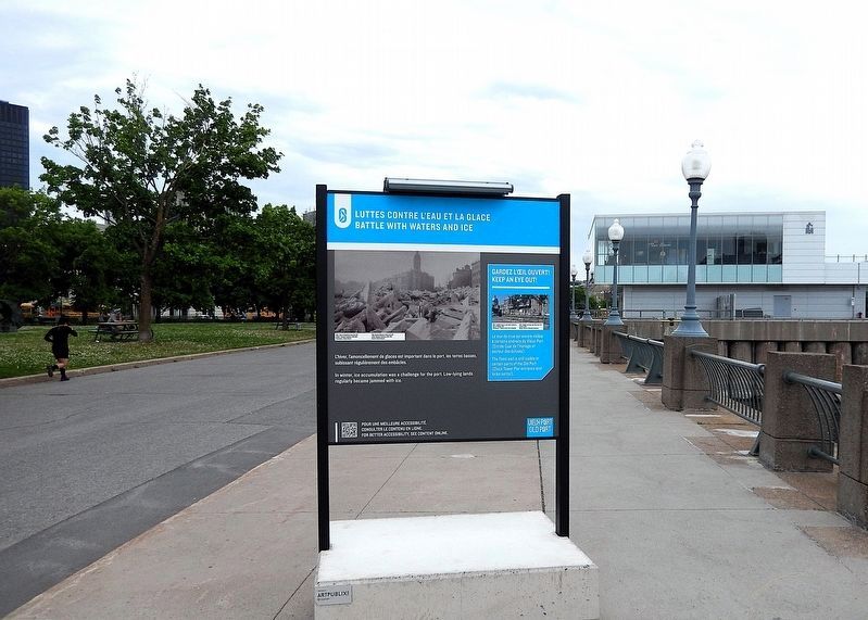 Luttes contre l'eau et la glace/Battle with Waters and Ice Marker (<i>south side</i>). Click for full size. Luttes contre l'eau et la glace/Battle with Waters and Ice Marker (<i>south side</i>) image. Click for full size.