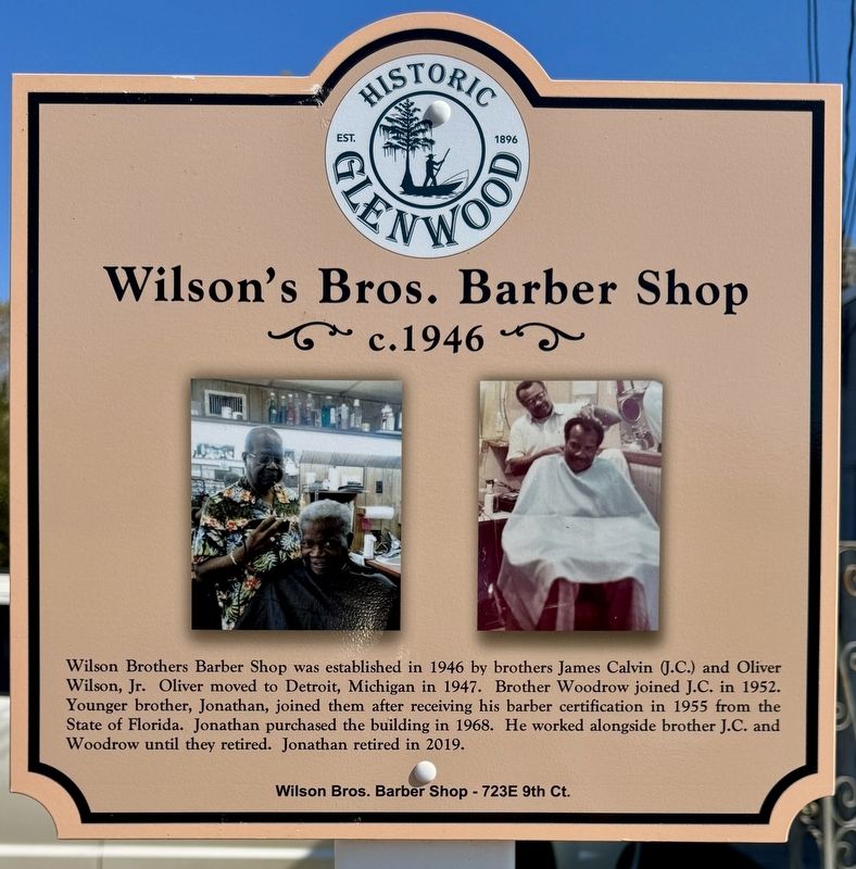 Wilson�s Bros. Barber Shop Marker image. Click for full size.