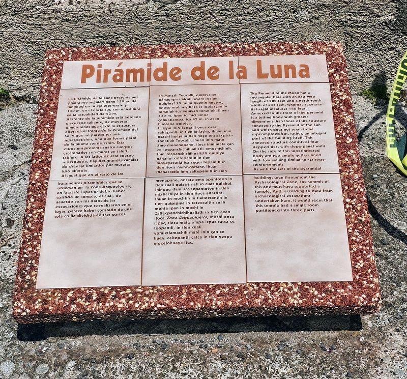 The Pyramid of the Moon Marker. Click for full size. The Pyramid of the Moon Marker image. Click for full size.