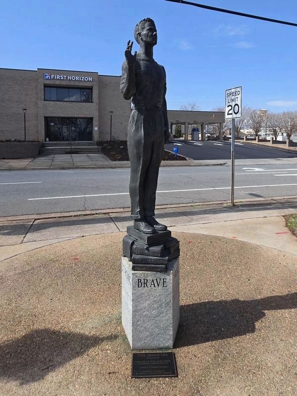 The Inductee, part of the Burke County WWII Victory Plaza. Click for full size. The Inductee, part of the Burke County WWII Victory Plaza image. Click for full size.
