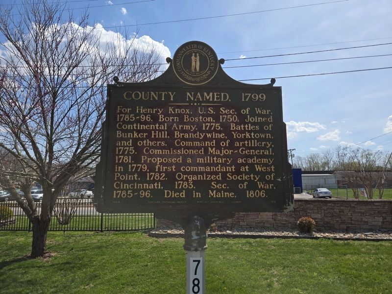 County Named, 1799 Marker at new location at a city park. Click for full size. County Named, 1799 Marker at new location at a city park image. Click for full size.