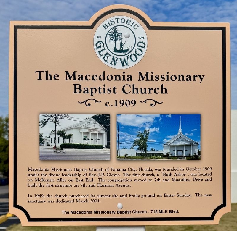 The Macedonia Missionary Baptist Church Marker image. Click for full size.