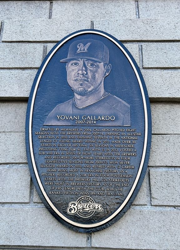 Yovani Gallardo Marker image. Click for full size.