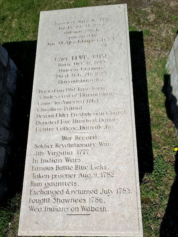 Capt. Lewis Rose Marker image. Click for full size.