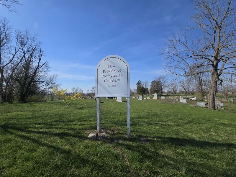 New Providence Presbyterian Church Cemetery sign and cemetery. Click for full size. New Providence Presbyterian Church Cemetery sign and cemetery image. Click for full size.