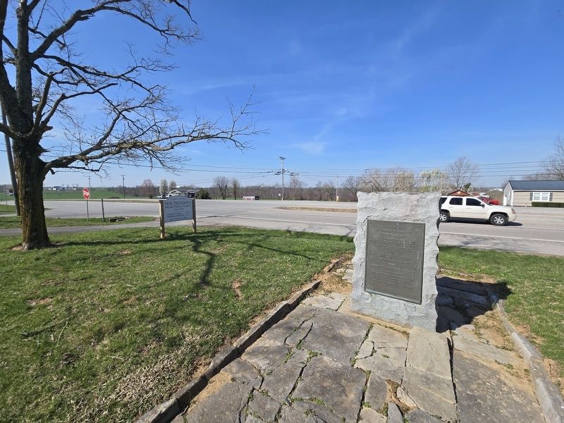 Thomas Cleland / New Providence Presbyterian Church Marker overlooking Louisville Rd.. Click for full size. Thomas Cleland / New Providence Presbyterian Church Marker overlooking Louisville Rd. image. Click for full size.