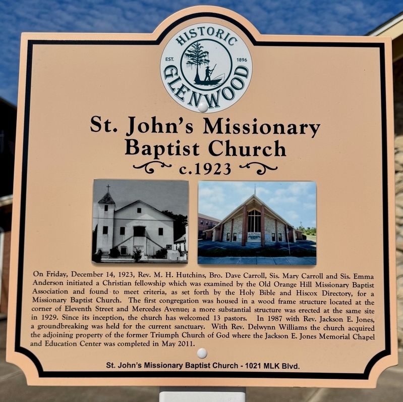 St. John�s Missionary Baptist Church Marker image. Click for full size.