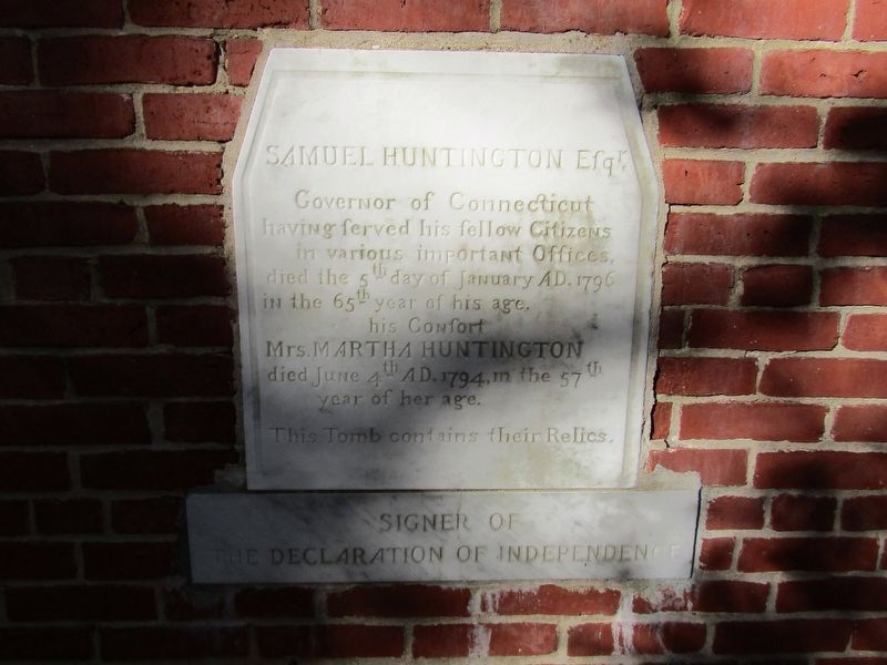 Tomb of Samuel Huntington. Click for full size. Tomb of Samuel Huntington image. Click for full size.
