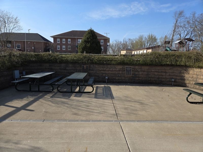Wide view. Fred Wiche Marker is on the left behind the picnic table.. Click for full size. Wide view. Fred Wiche Marker is on the left behind the picnic table. image. Click for full size.