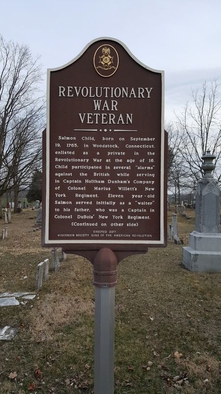 Revolutionary War Veteran side of marker image. Click for full size.