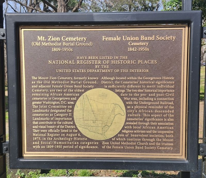 Mt. Zion Cemetery / Female Union Band Society Cemetery Marker image. Click for full size.