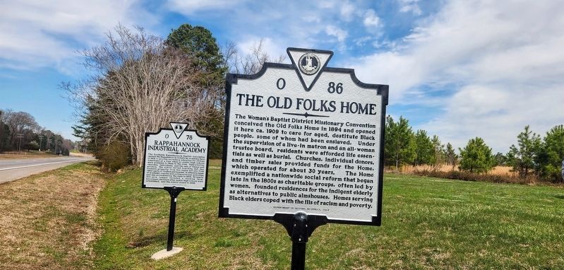 Old Folks Home and Rappahannock Industrial Academy Markers. Click for full size. Old Folks Home and Rappahannock Industrial Academy Markers image. Click for full size.