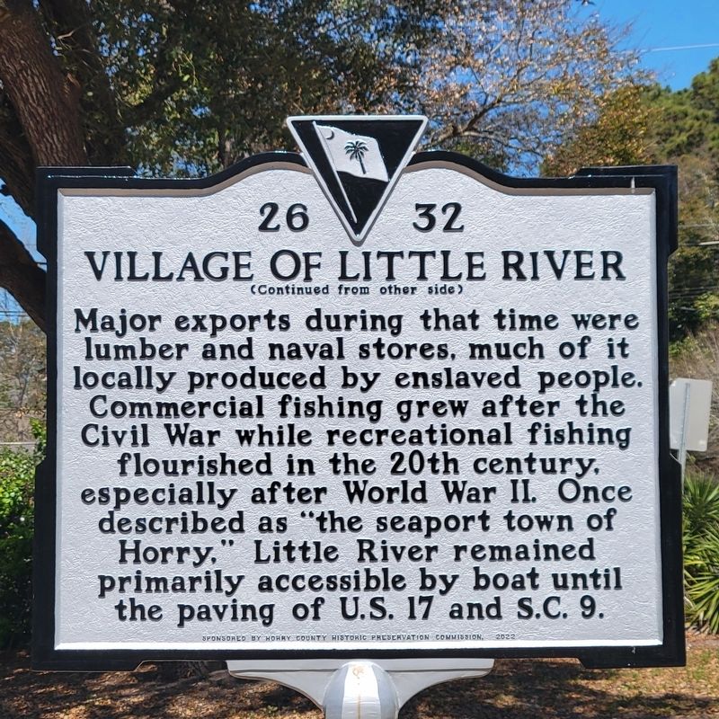 Village of Little River Marker, side two. Click for full size. Village of Little River Marker, side two image. Click for full size.