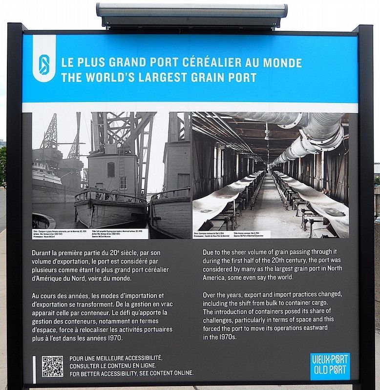 Le plus grand port c�r�alier du monde/The World's Largest Grain Port Marker image. Click for full size.