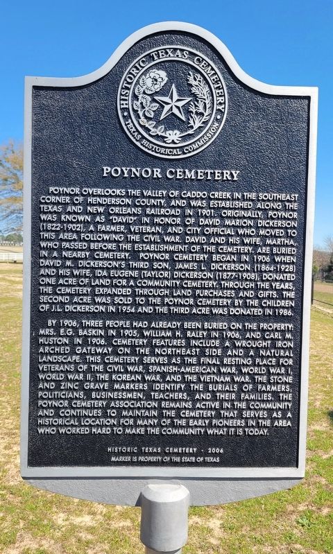 Poynor Cemetery Marker image. Click for full size.
